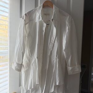 We The Free White Long Shirt Jacket Trench